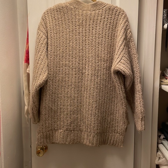 ZARA CHUNKY KNIT TORTOISE BUTTON CARDIGAN - Picture 3 of 3